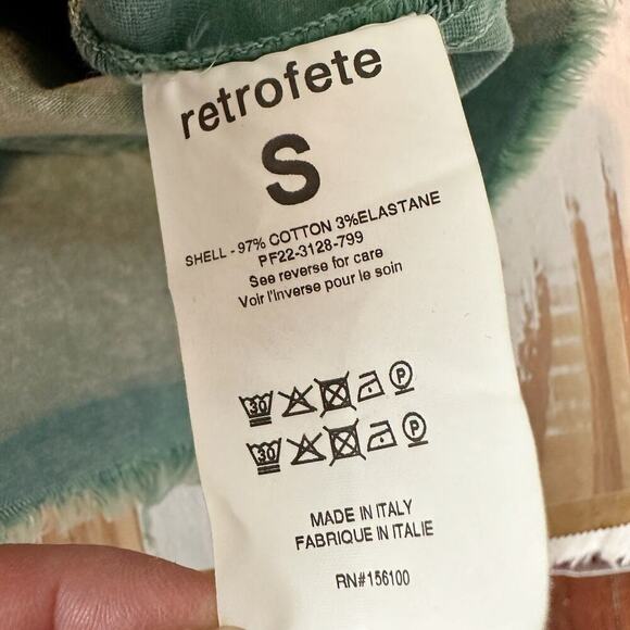 Retrofete Rissa Raw Hem Distressed Casual Jacket Size Small Mojito - Picture 4 of 13